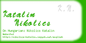 katalin nikolics business card